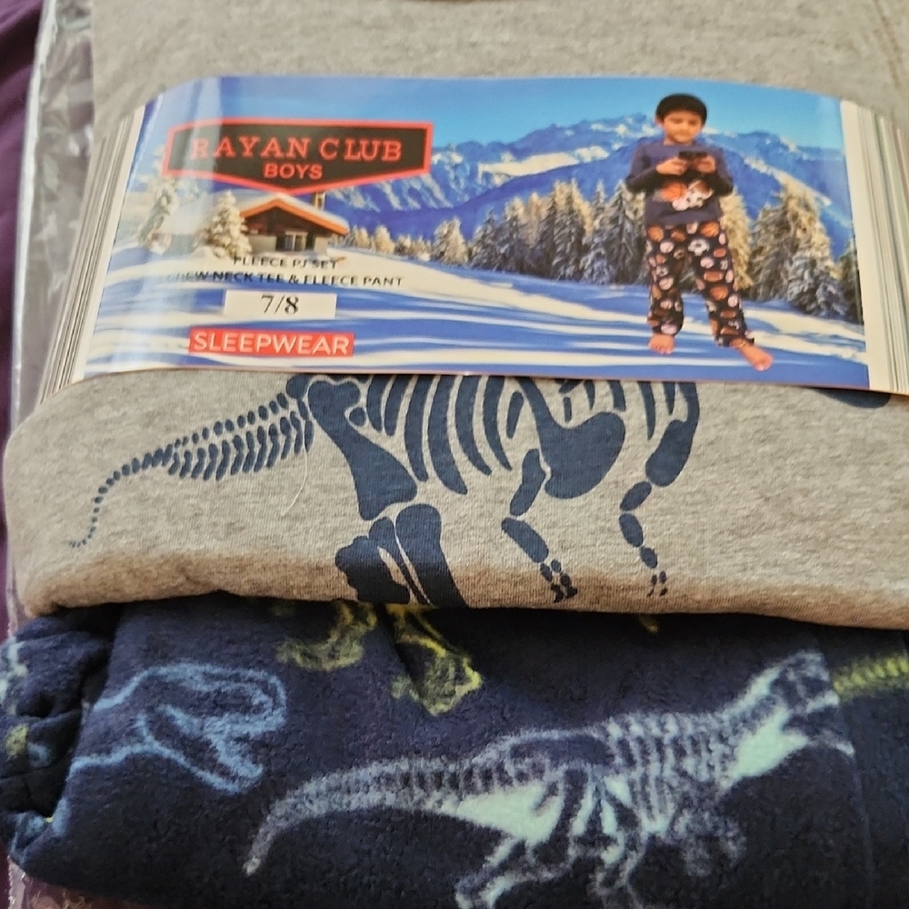 Gray and Blue Dinosaur Pajama Set